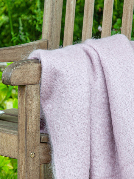 Bronte by Moon Dusky Pink Mohair Throw