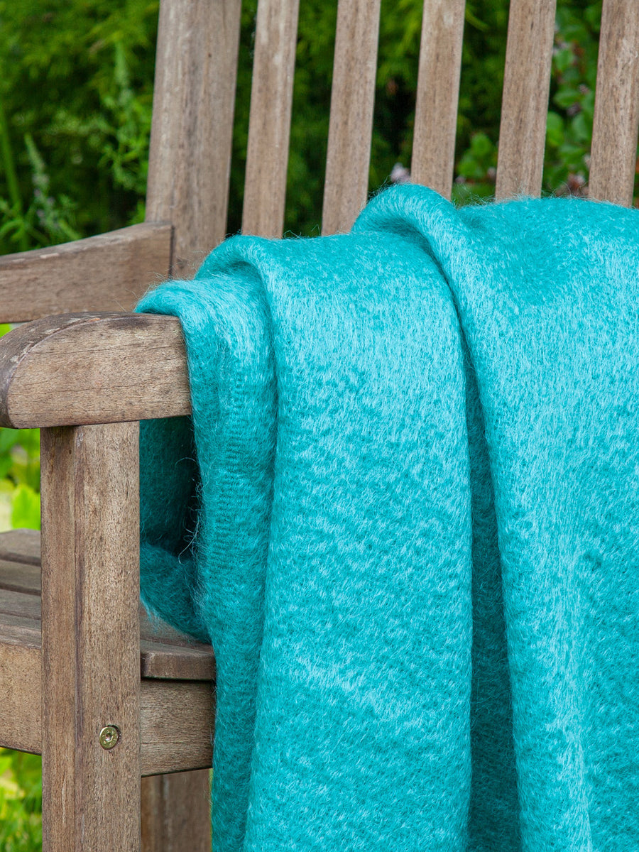 Bronte by Moon Jade Mohair Throw Classic Cotton