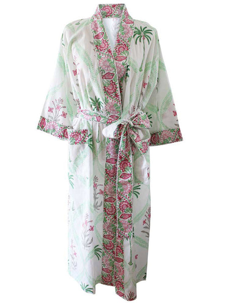 Floral Pink Palms Dressing Gown