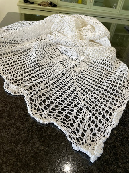 Crochet Cotton Bed Throw.    Only 1 Left