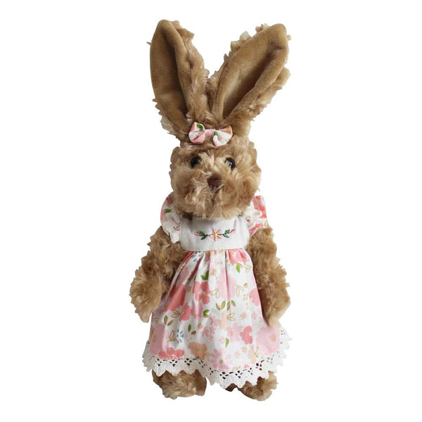Small Rabbit Teddy in Pink Dress