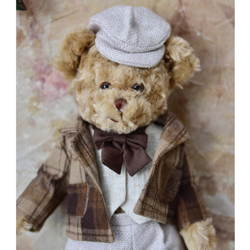 Teddy in Brown Tartan Jacket and Flat Cap