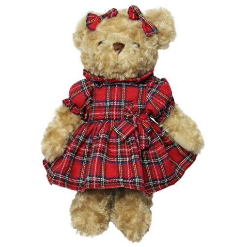 Teddy wearing her Tartan Dress