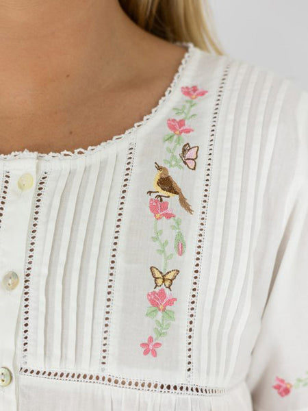 Bird and Flower Cotton Nightdress