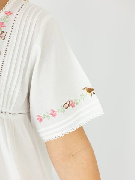 Bird and Flower Cotton Nightdress