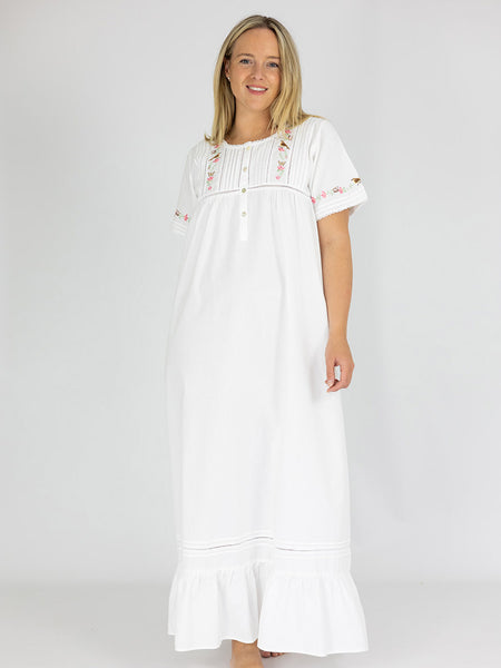Bird and Flower Cotton Nightdress