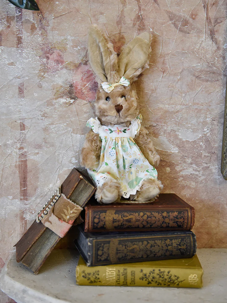 Small Rabbit Teddy in Yellow Dress