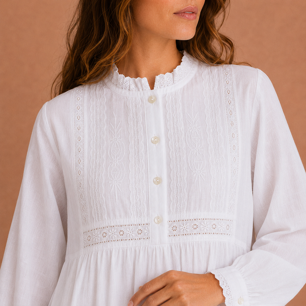 Polo Long-sleeved Cotton Nightdress  Sizes 10-14 & 16-20