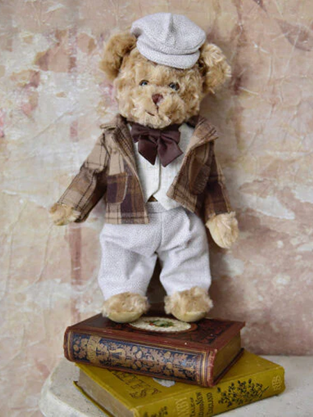 Teddy in Brown Tartan Jacket and Flat Cap