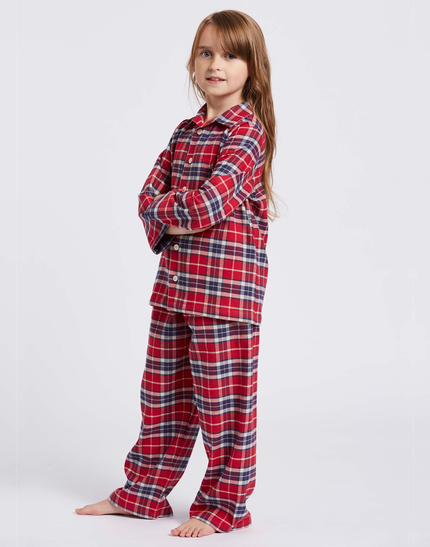 Red tartan pyjamas ladies top