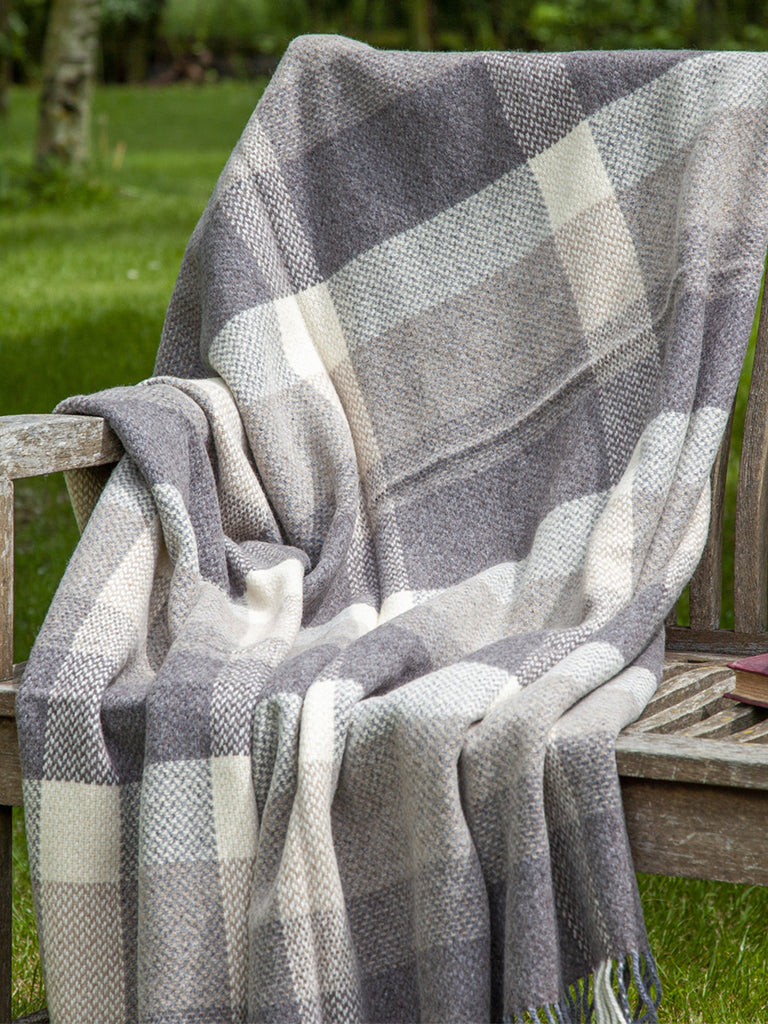 Cashmere Blanket John Hanly Throws Aqua Herringbone Throw, John Hanly