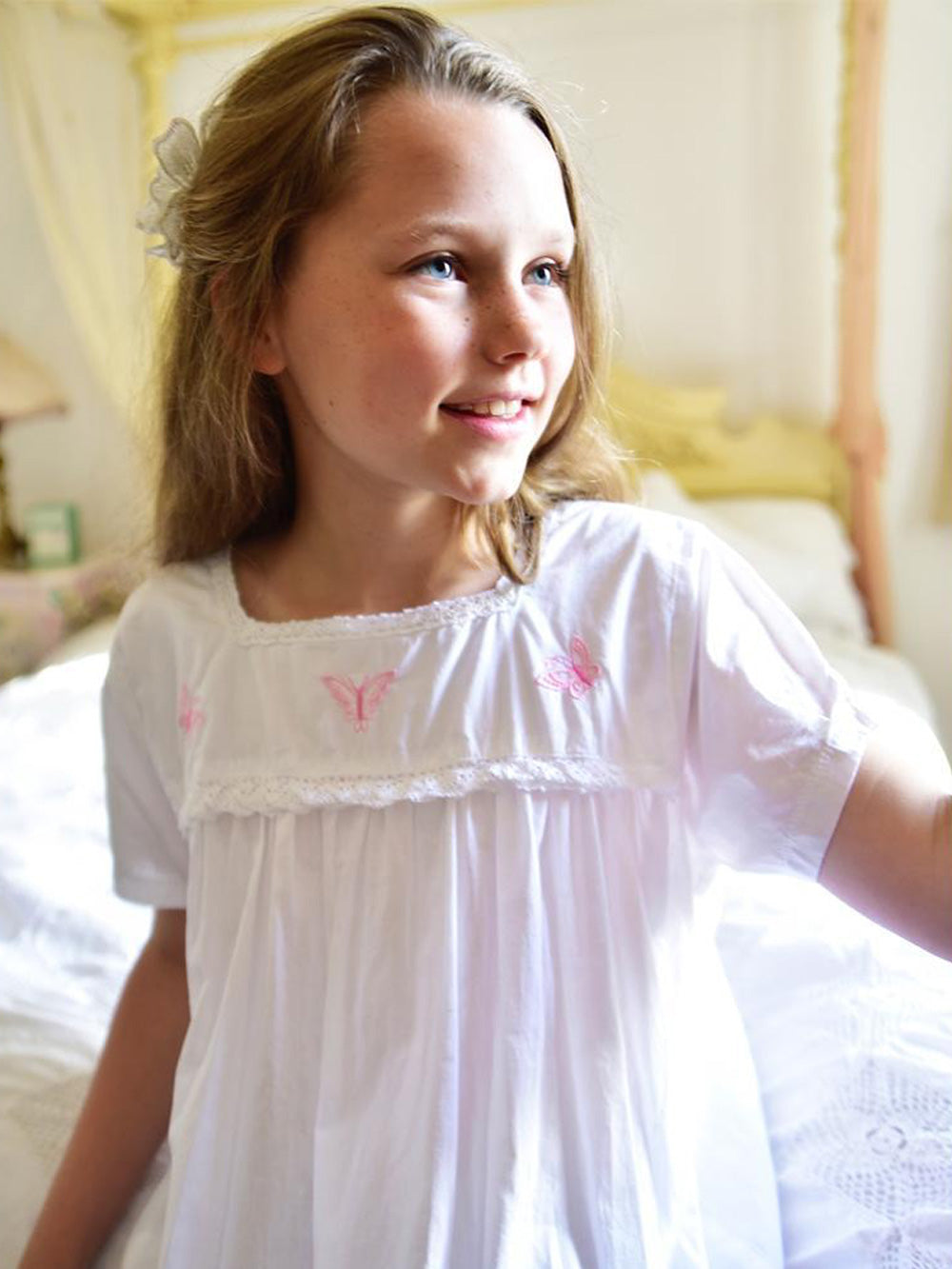 White Cotton Girls Nightdress – Classic Cotton