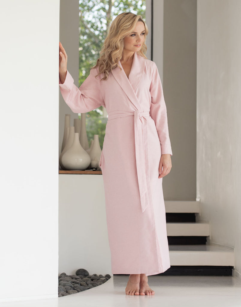 Powder Pink Herringbone Pyjamas – Classic Cotton
