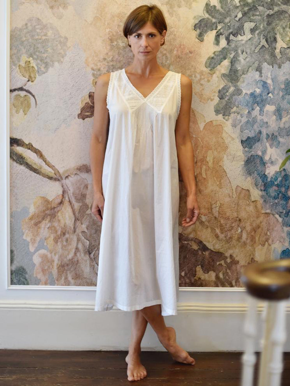 Pure White Cotton Ladies Nightdress – Classic Cotton