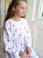 Floral White Cotton Girls Nightdress