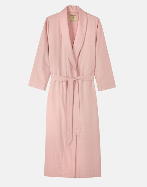 Powder Pink Herringbone Dressing Gown