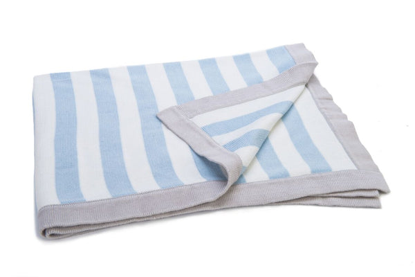 Mimmo Stripy Blue Blanket- Ragtales - Classic Cotton